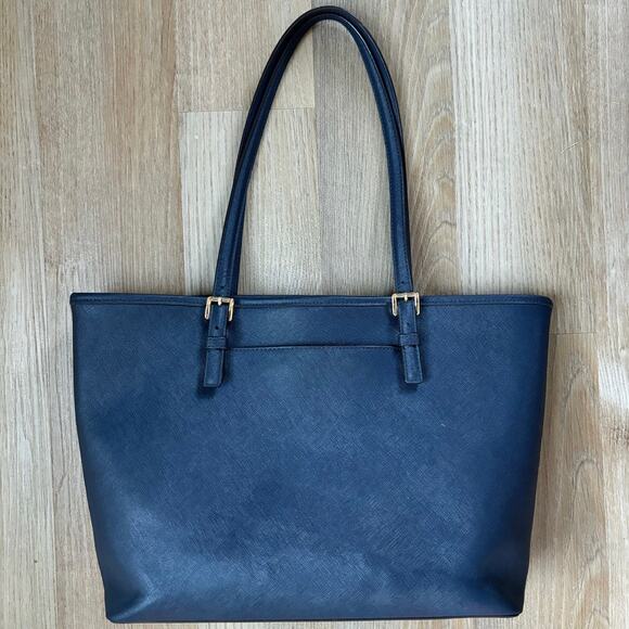 Michael Kors Jet Set Navy Blue Saffiano Tote - Picture 3 of 7